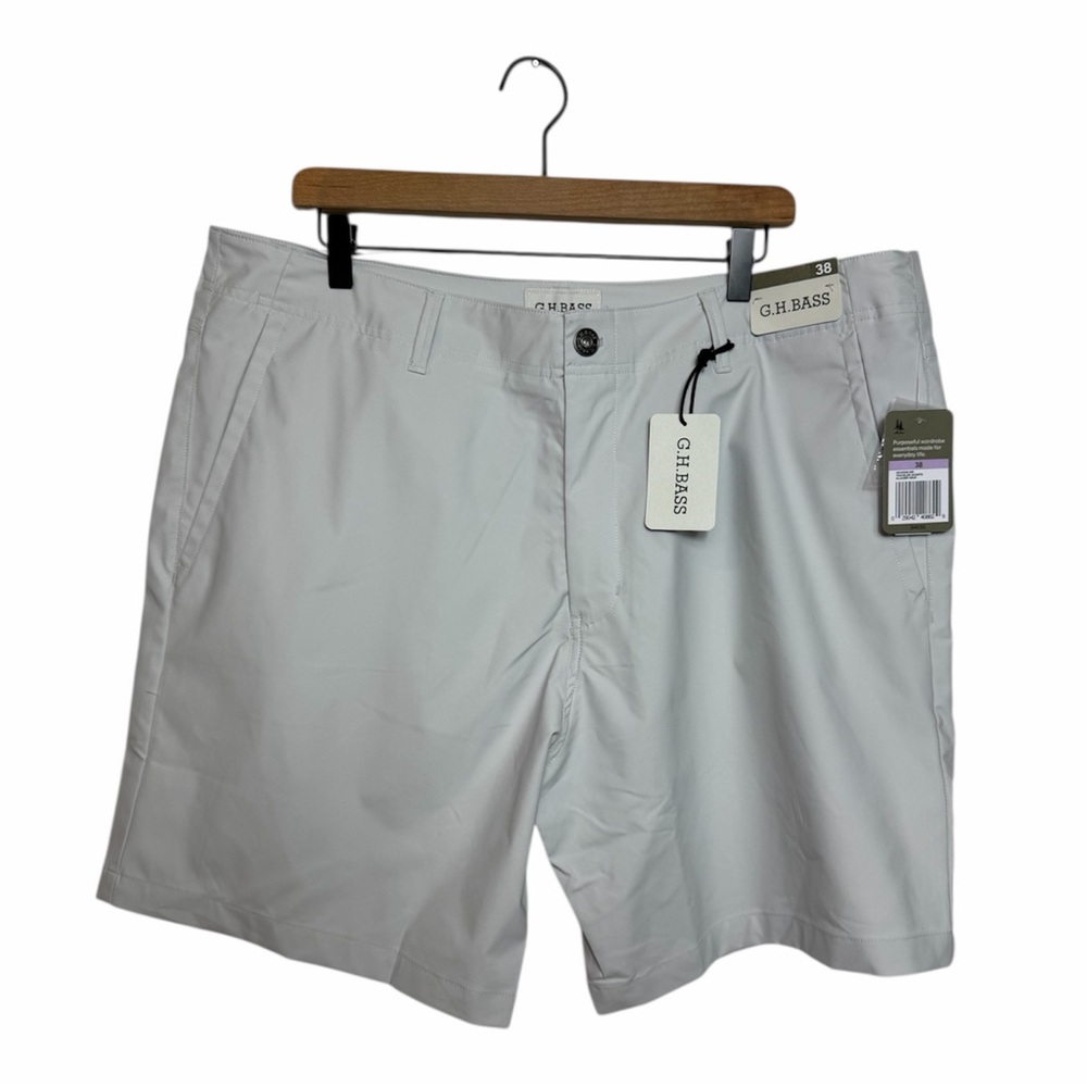 G.H. BASS MEN'S TRAVELER SHORTS GLACIER GRAY SIZE 38 BRAND NEW WITH TAGS